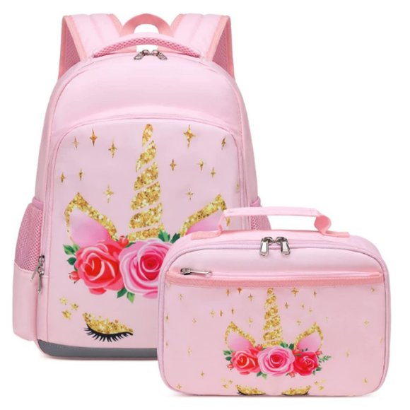 Accessories School Girls Backpack Lunch Box Set Unicorn Preschool